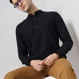 Celio Classic Band Collar Cotton Casual Shirt-picture-46