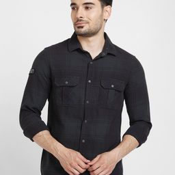 SPYKAR Spread Collar Classic Opaque Cotton Casual Shirt-image-48