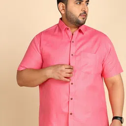 PRINTCULTR Plus Size Spread Collar Classic Cotton Linen Casual Shirt-picture-7