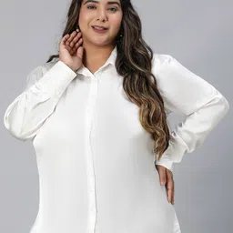 Oxolloxo Plus Size Relaxed Spread Collar Casual Shirt-picture-21