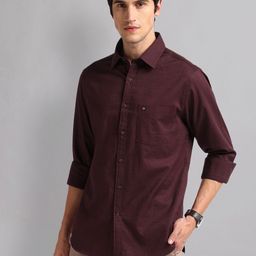 AD By Arvind Patterned Slim Fit Opaque Casual Shirt-image-75