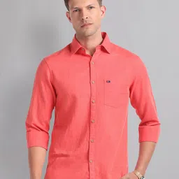 AD By Arvind Slim Fit Spread Collar Cotton Linen Casual Shirt-image-61