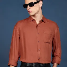 HIGHLANDER Men Solid Spread Collar Slim Fit Casual Shirt-image-77