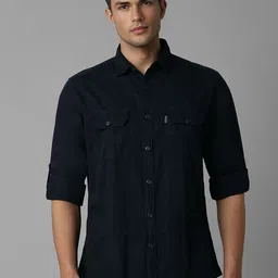Louis Philippe Jeans Men Spread Collar Slim Fit Solid Casual Shirt-image-58
