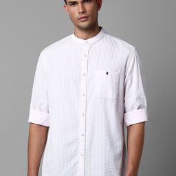 Louis Philippe Jeans Mandarin Collar Long Sleeves Slim Fit Cotton Casual Shirt-image-30