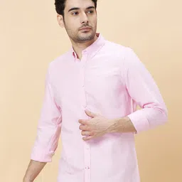 Being Human Slim Fit Button Down Collar Opaque Casual Shirt-image-64