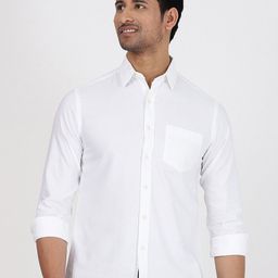 Greenfibre Slim Fit Spread Collar Cotton Shirt-image-88