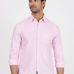 Greenfibre Spread Collar Slim Fit Cotton Opaque Casual Shirt-image-48