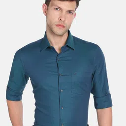 Arrow Cutaway Collar Long Sleeves Pure Cotton Slim Fit Formal Shirt-picture-33