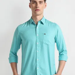 Arrow Sport Slim Fit Twill Weave Cotton & Modal Casual Shirt-image-89