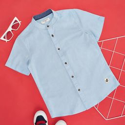 Pantaloons Junior Boys Band Collar Casual Shirt-picture-2