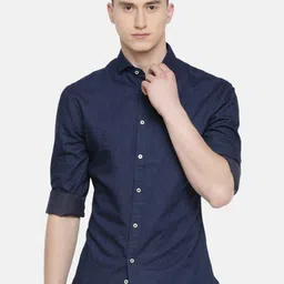 Celio Cotton Spread Collar Opaque Casual Shirt-image-12