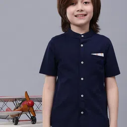 One Friday Boys Comfort Band Collar Casual Shirt-image-95