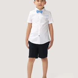 One Friday Boys Pure Cotton Shirt Sleeves Shirt With Bow-image-84