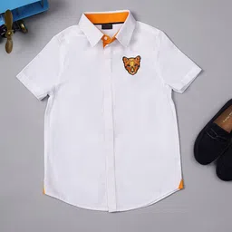 One Friday Boys Comfort Spread Collar Cotton Shirt-image-47