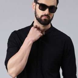 THE SOUL PATROL Band Collar Regular Fit Pure Cotton Casual Shirt-image-92