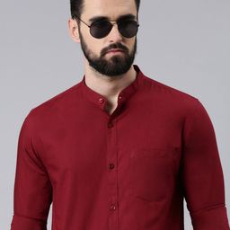 THE SOUL PATROL Band Collar Regular Fit Pure Cotton Casual Shirt-image-26