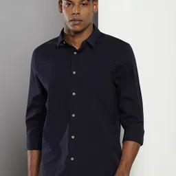Calvin Klein Comfort Slim Fit Opaque Cotton Casual Shirt-image-71