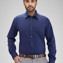 Park Avenue Men Solid Opaque Spread Collar Formal Shirt-image-58