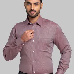 Park Avenue Men Slim Fit Opaque Textured Spread Collar Formal Shirt-image-58
