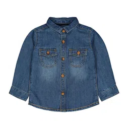 mothercare Boys Faded Pure Cotton Casual Denim Shirt-image-61