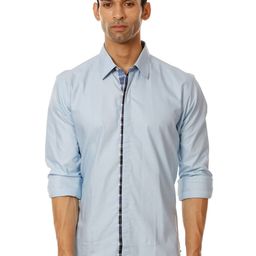 SHIRT THEORY Men Blue Casual Shirt-image-29