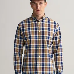 GANT Men Brown Classic Checked Casual Shirt-image-52
