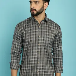 Armaan Ethnic Tartan Checked Classic Regular Fit Cotton Casual Shirt-image-74