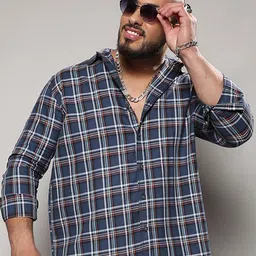 Instafab Plus Classic Tartan Checked Cotton Casual Shirt-image-68