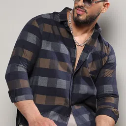 Instafab Plus Classic Checked Cotton Casual Shirt-image-18