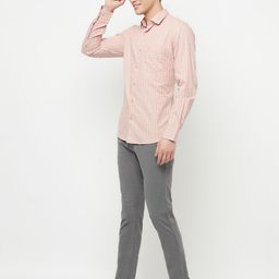 Crimsoune Club Men Pink Slim Fit Checked Casual Shirt-image-80