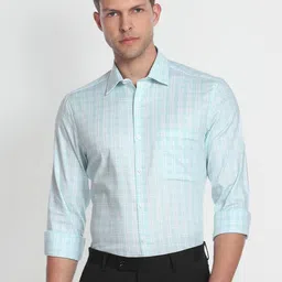 Arrow Men Auto Press Tartan Checks Dobby Formal Shirt-picture-2