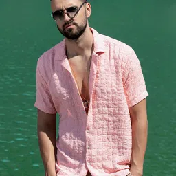 Campus Sutra Classic Checked Cuban Collar Shirt-image-70