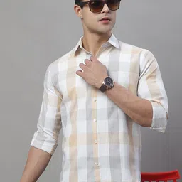 JAINISH Classic Checked Spread Collar Cotton Casual Shirt-picture-26