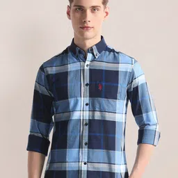 U.S. Polo Assn. Plaid Checked Casual Oxford Shirt-picture-31