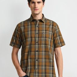 Arrow Sport Checked Cotton Casual Shirt-image-90