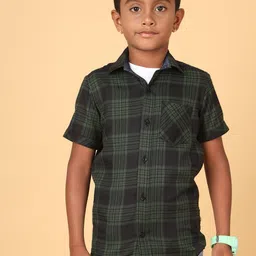 CAZZBA Boys Tartan Checked Cotton Casual Shirt-image-48