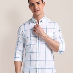 U.S. Polo Assn. Windowpane Checks Button-Down Collar Opaque Cotton Casual Shirt-image-40