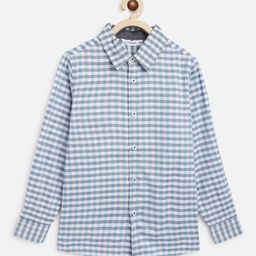 Campana Boys Gingham Checked Spread Collar Cotton Casual Shirt-picture-22