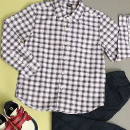 Hoop Boys Gingham Checks Cotton Casual Shirt-image-22
