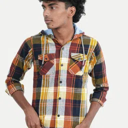 BAESD Boys Tartan Checks Opaque Checked Casual Shirt-image-23
