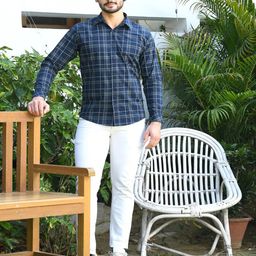 HONNETE Tartan Checked Cotton Casual Shirt-image-77