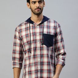 DON VINO Classic Tartan Checked Hooded Long Sleeves Cotton Casual Shirt-image-104