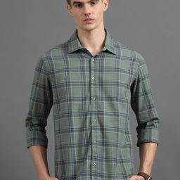 Bushirt Men Classic Tartan Checks Opaque Checked Casual Shirt-image-128
