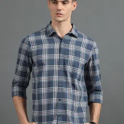 Bushirt Men Classic Tartan Checks Opaque Checked Casual Shirt-image-94