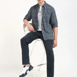 Tommy Hilfiger Men Button-Down Collar Tartan Checked Cotton Casual Shirt-image-68