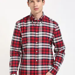 Tommy Hilfiger Men Button-Down Collar Tartan Checked Cotton Casual Shirt-image-74