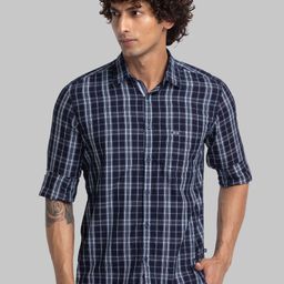 Parx Slim Fit Tartan Checked Opaque Cotton Casual Shirt-image-86