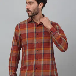 Cantabil Men Comfort Tartan Checks Opaque Checked Casual Shirt-picture-43