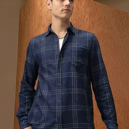 LOCOMOTIVE Mock Lino Dobby Textured Checked Shirt-picture-11